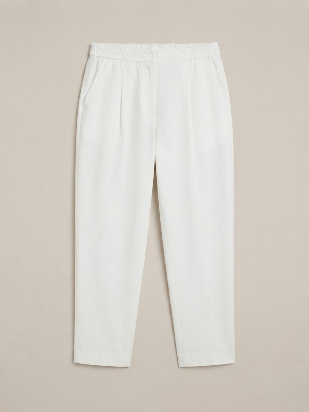 AllSaints White Aleida Tri Trouser Pants Pleated Ankle Casual EUC US 8 - Picture 1 of 10